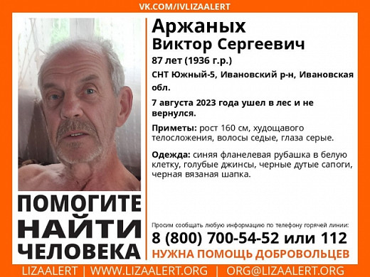 Еще один дедушка не вернулся из леса в Ивановской области